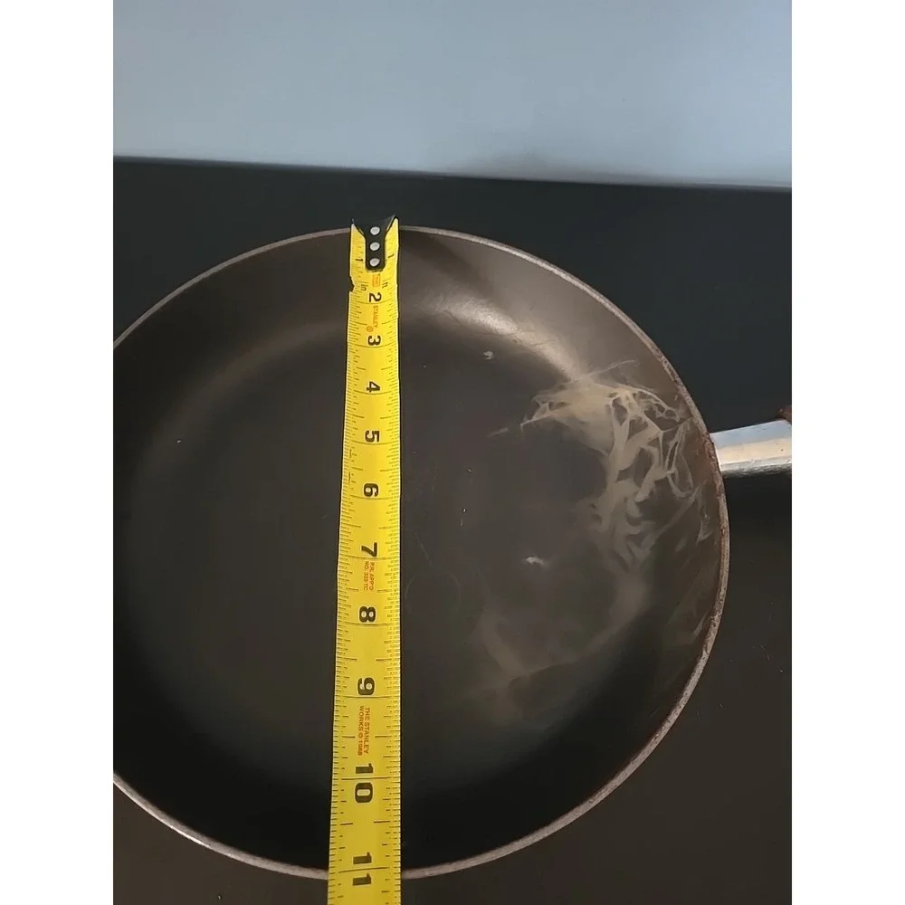 Vintage Le Creuset France #28 Skillet Wood Handle Collectible Blue Cast Iron 11